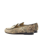 DapperFam Marcello in Black / Leopard Men's Sartorial Belgian Slipper