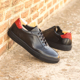 DapperFam Rivale in Red Men's Italian Croco Embossed Leather Trainer