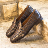 DapperFam Marcello in Dark Brown Men's Italian Leather Belgian Slipper