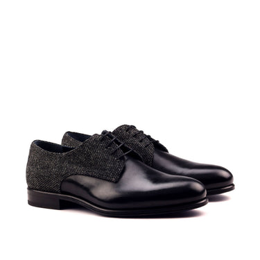 DapperFam Vero in Black / Nailhead Men's Sartorial & Italian Leather Derby in Black / Nailhead