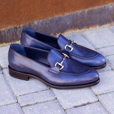 DapperFam Luciano in Navy Men's Italian Leather Loafer Navy