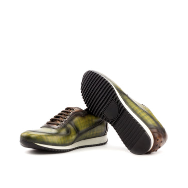 DapperFam Cesare in Brown / Khaki Men's Hand-Painted Patina Trainer in #color_