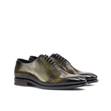 DapperFam Giuliano in Green Men's Hand-Painted Patina Whole Cut in Green