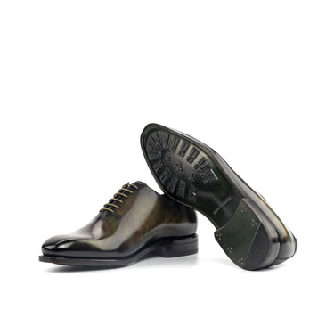 DapperFam Giuliano in Green Men's Hand-Painted Patina Whole Cut in #color_