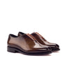 DapperFam Giuliano in Cognac / Denim Men's Hand-Painted Patina Whole Cut in Cognac / Denim