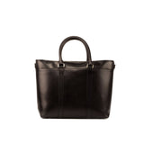 DapperFam Luxe Men's Casual Tote in Black Painted Calf