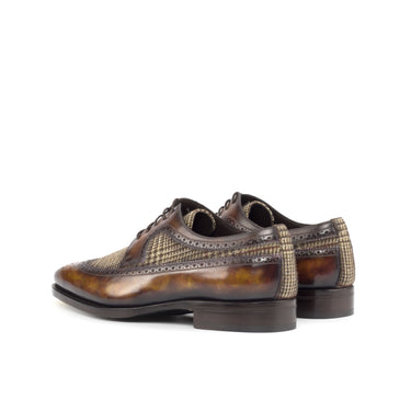 DapperFam Zephyr in Tweed / Fire Men's Sartorial & Hand-Painted Patina Longwing Blucher in #color_