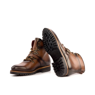 DapperFam Everest in Med Brown Men's Italian Leather Hiking Boot in