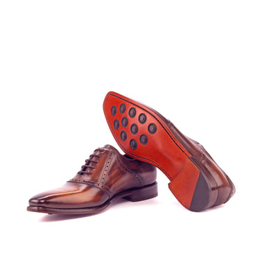 DapperFam Fabrizio in Cognac / Brown Men's Hand-Painted Patina Saddle in #color_