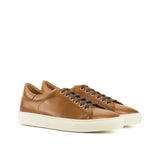 DapperFam Rivale in Med Brown Men's Italian Leather Trainer