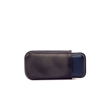 DapperFam Luxe Men's Cigars Case 3 in Grey Painted Full Grain