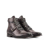 DapperFam Everest in Aubergine Men's Hand-Painted Patina Hiking Boot in Aubergine