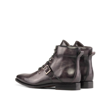 DapperFam Everest in Aubergine Men's Hand-Painted Patina Hiking Boot in #color_