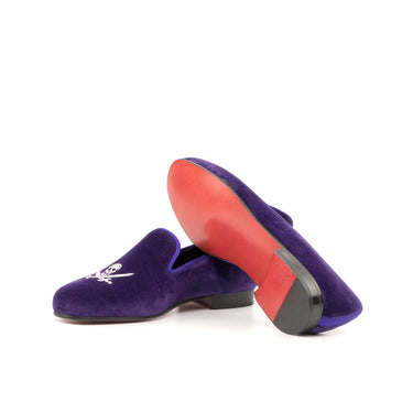 DapperFam Enzo in Purple Men's Velvet & Grossgrain Slipper in #color_