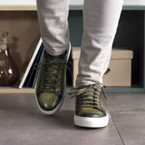 DapperFam Rivale in Khaki Men's Hand-Painted Patina Trainer