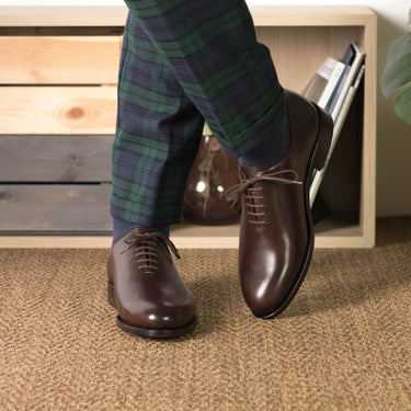 DapperFam Giuliano in Dark Brown Men's Italian Leather Whole Cut