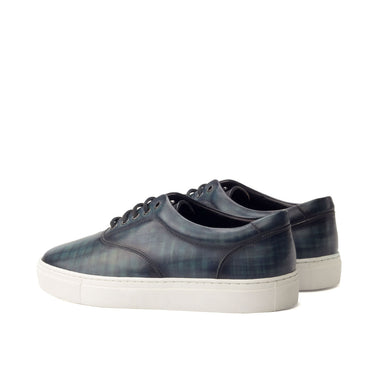 DapperFam Riccardo in Denim Men's Hand-Painted Italian Leather Top Sider in #color_
