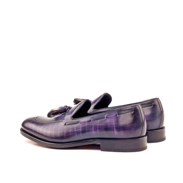DapperFam Luciano in Purple / Denim Men's Hand-Painted Patina Loafer in #color_