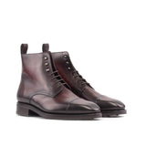 DapperFam Garrison in Burgundy Men's Italian Leather Jumper Boot in Burgundy