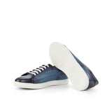 DapperFam Rivale in Navy Men's Italian Leather Trainer