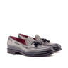 DapperFam Luciano in Grey / Black Men's Italian Leather & Italian Pebble Grain Leather Loafer in Grey / Black