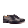 DapperFam Giuliano in Black Men's Italian Leather & Italian Pebble Grain Leather Whole Cut in Black