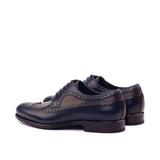 DapperFam Zephyr in Dark Brown / Navy Men's Italian Leather Longwing Blucher