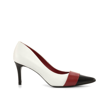 DapperFam Clarissa in Passion Red / Pure White Women's Nappa Kaiser High Heel in Passion Red / Pure White