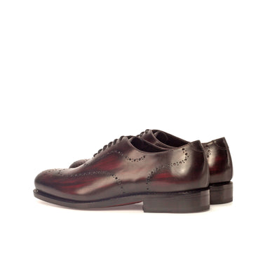 DapperFam Giuliano in Burgundy / Black Men's Italian Leather & Hand-Painted Patina Whole Cut in #color_