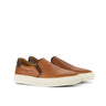 DapperFam Versado in Brown / Dark Brown Men's Italian Full Grain Leather Slip On in Brown / Dark Brown
