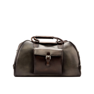 DapperFam Luxe Men's Travel Duffle in Grey Painted Calf in #color_