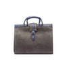 DapperFam Luxe Men's Brief Case in Grey Painted Calf