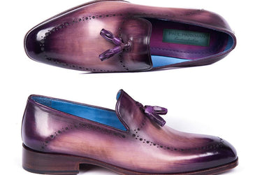 Paul Parkman Men's Tassel Loafers in Purple