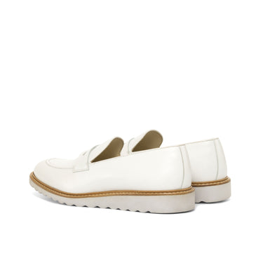 DapperFam Luciano in White Men's Italian Leather Loafer in