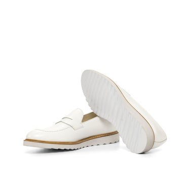 DapperFam Luciano in White Men's Italian Leather Loafer in