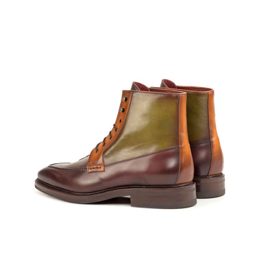 DapperFam Ryker in Burgundy / Olive / Cognac Men's Italian Leather Moc Boot in #color_