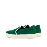 DapperFam Versado in Forest Men's Italian Suede Slip On