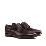 DapperFam Zephyr in Dark Brown / Brown Men's Italian Leather & Italian Suede Longwing Blucher in Dark Brown / Brown