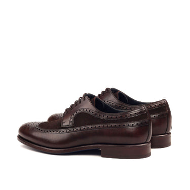 DapperFam Zephyr in Dark Brown / Brown Men's Italian Leather & Italian Suede Longwing Blucher