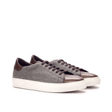 DapperFam Rivale in Light Grey Men's Flannel Trainer in Light Grey