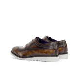 DapperFam Zephyr in Fire Men's Hand-Painted Patina Longwing Blucher