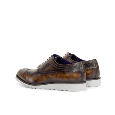 DapperFam Zephyr in Fire Men's Hand-Painted Patina Longwing Blucher in #color_