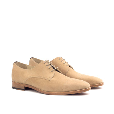 DapperFam Vero in Taupe / Brown Men's Flannel & Italian Suede Derby in Taupe / Brown
