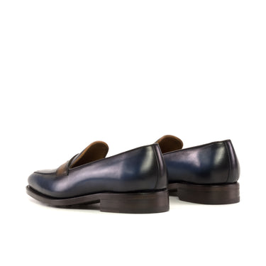 DapperFam Luciano in Navy / Med Brown / Cognac Men's Italian Leather Loafer in #color_