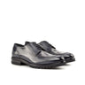 DapperFam Lorenzo in Grey Camo Men's Hand-Painted Patina Derby Split Toe in Grey Camo