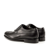DapperFam Zephyr in Black Men's Italian Leather Longwing Blucher