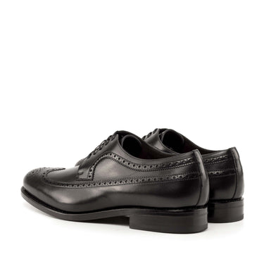 DapperFam Zephyr in Black Men's Italian Leather Longwing Blucher