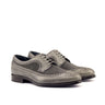 DapperFam Zephyr in Grey Men's Lux Suede & Italian Full Grain Leather Longwing Blucher in Grey