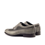 DapperFam Zephyr in Grey Men's Lux Suede & Italian Full Grain Leather Longwing Blucher
