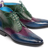 Paul Parkman Men's Wingtip Ankle Boots in Blue, Purple & Green